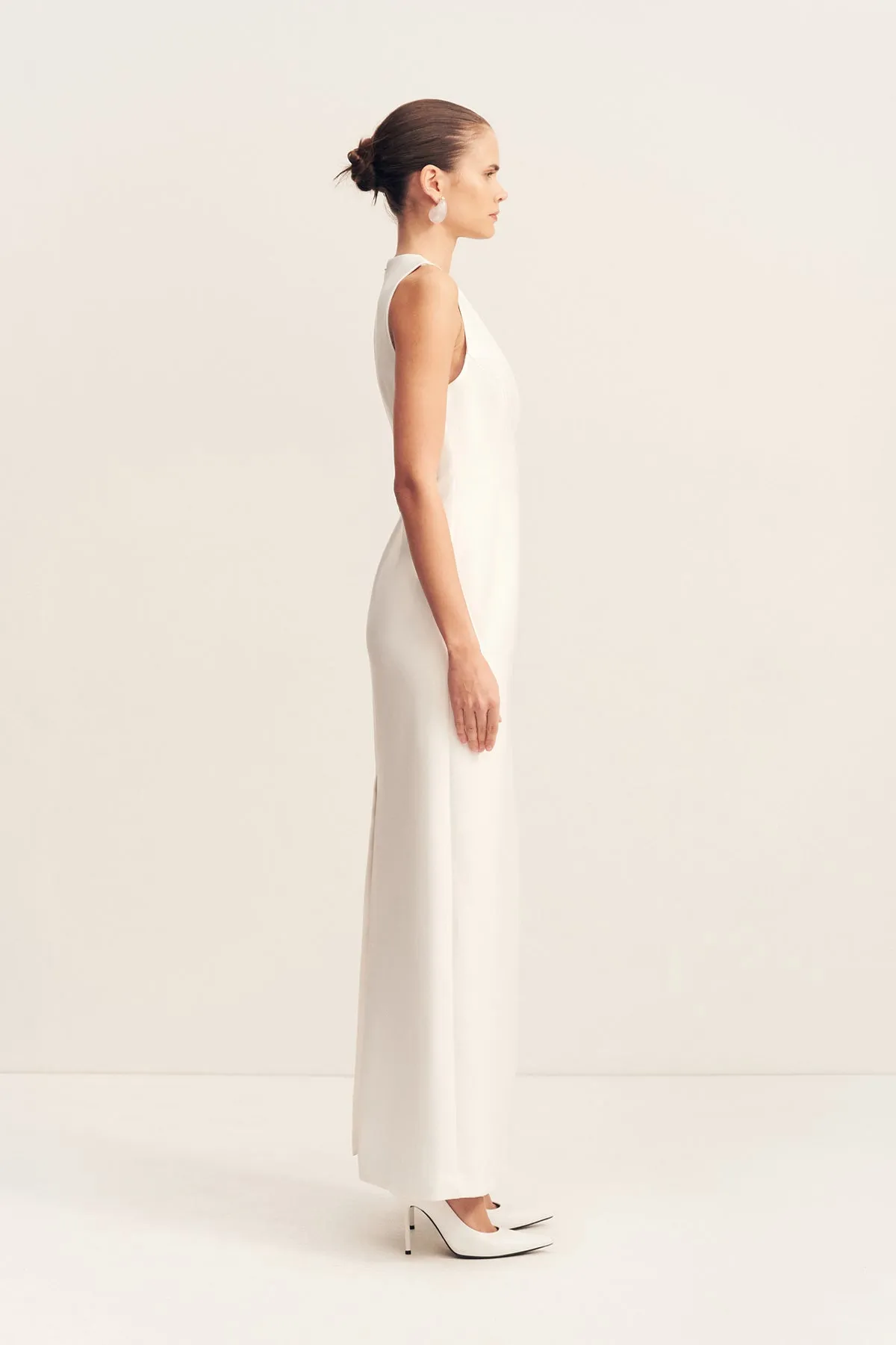 OTIS PLUNGED FITTED MAXI DRESS - IVORY sold by Shona Joy product image thumbnail 3