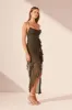 ODEN COWL NECK ASYMMETRICAL MAXI DRESS - OLIVE sold by Shona Joy