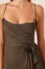 ODEN COWL NECK ASYMMETRICAL MAXI DRESS - OLIVE sold by Shona Joy
