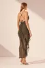 ODEN COWL NECK ASYMMETRICAL MAXI DRESS - OLIVE sold by Shona Joy
