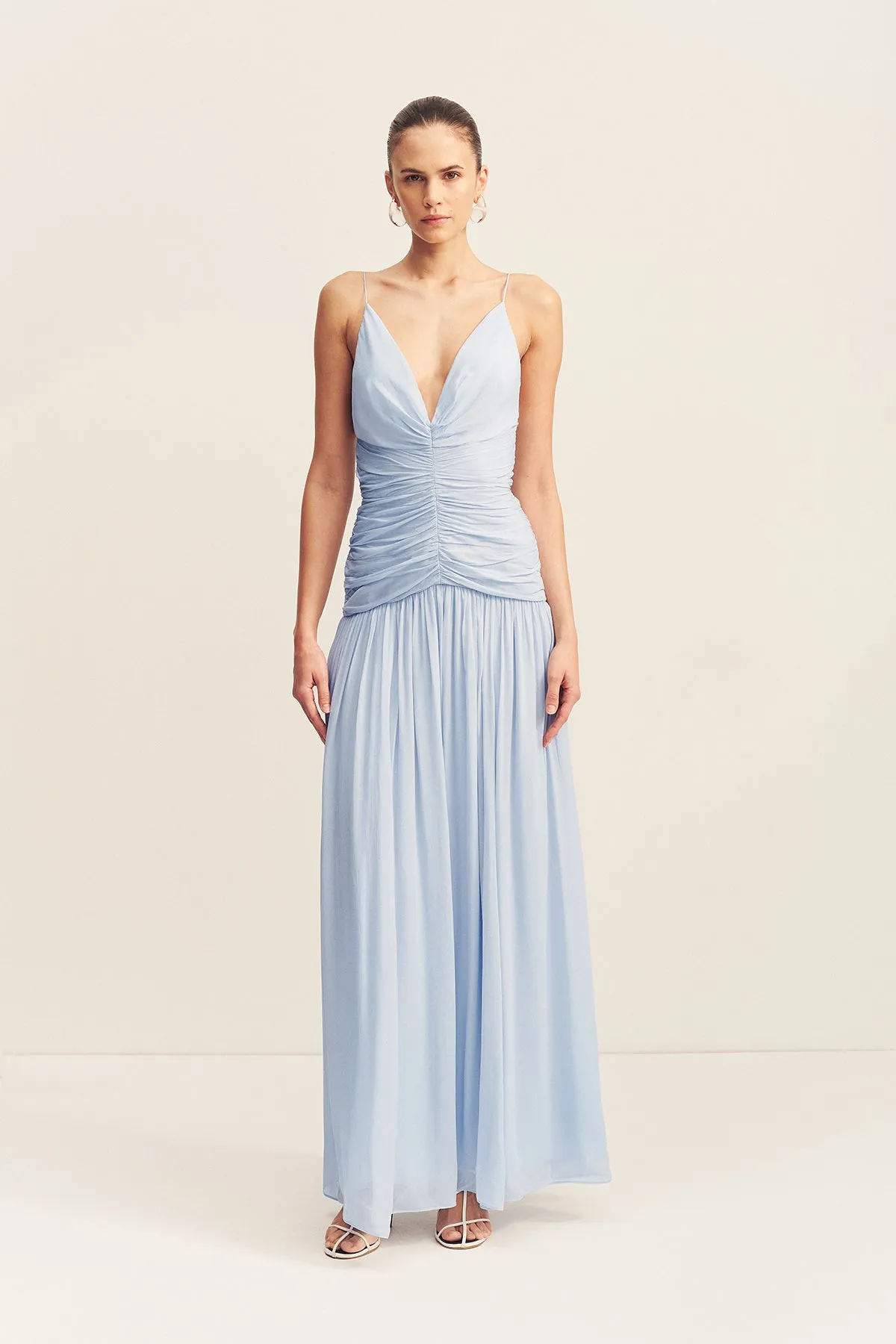 JUNO GATHERED BODICE MAXI DRESS - ARCADIAN BLUE sold by Shona Joy