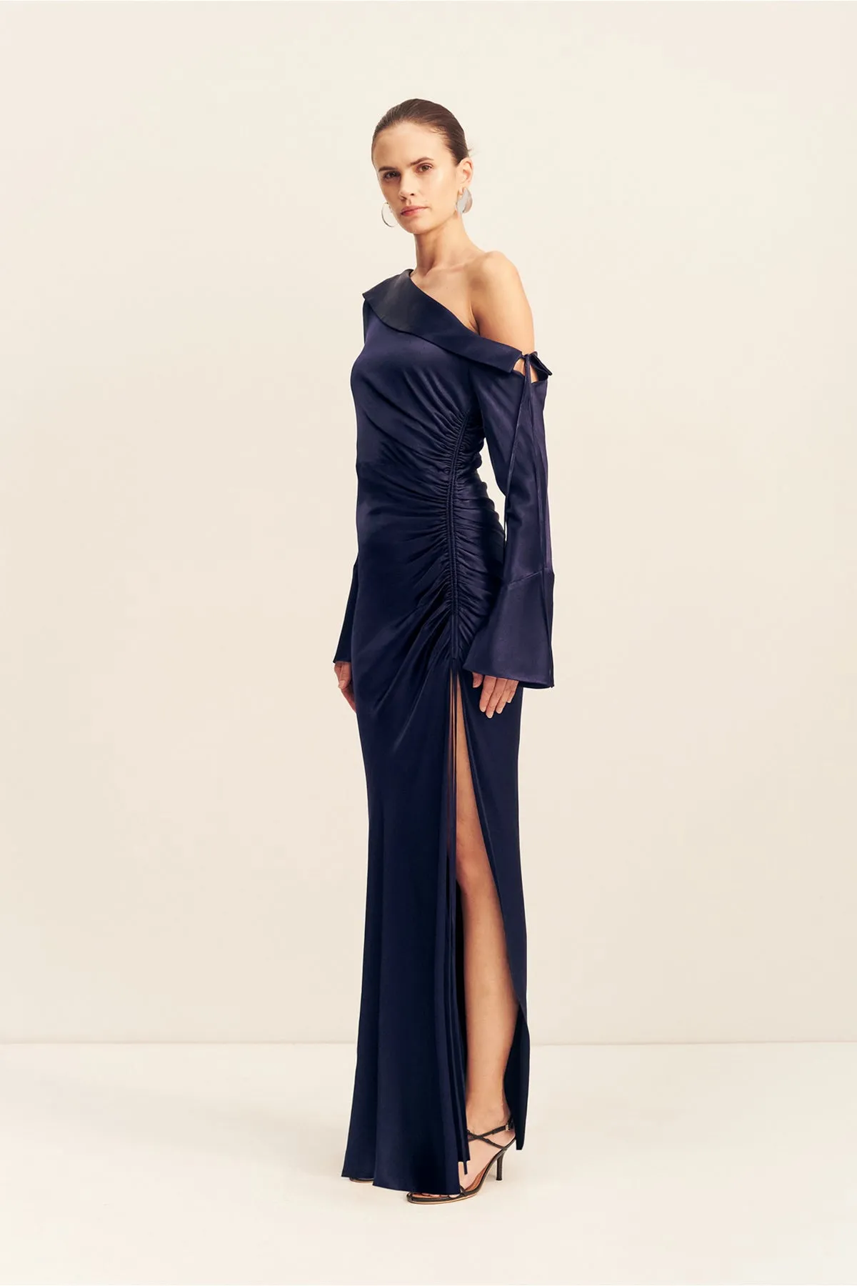 LA LUNE LONG SLEEVE GATHERED MAXI DRESS - MIDNIGHT sold by Shona Joy product image thumbnail 4