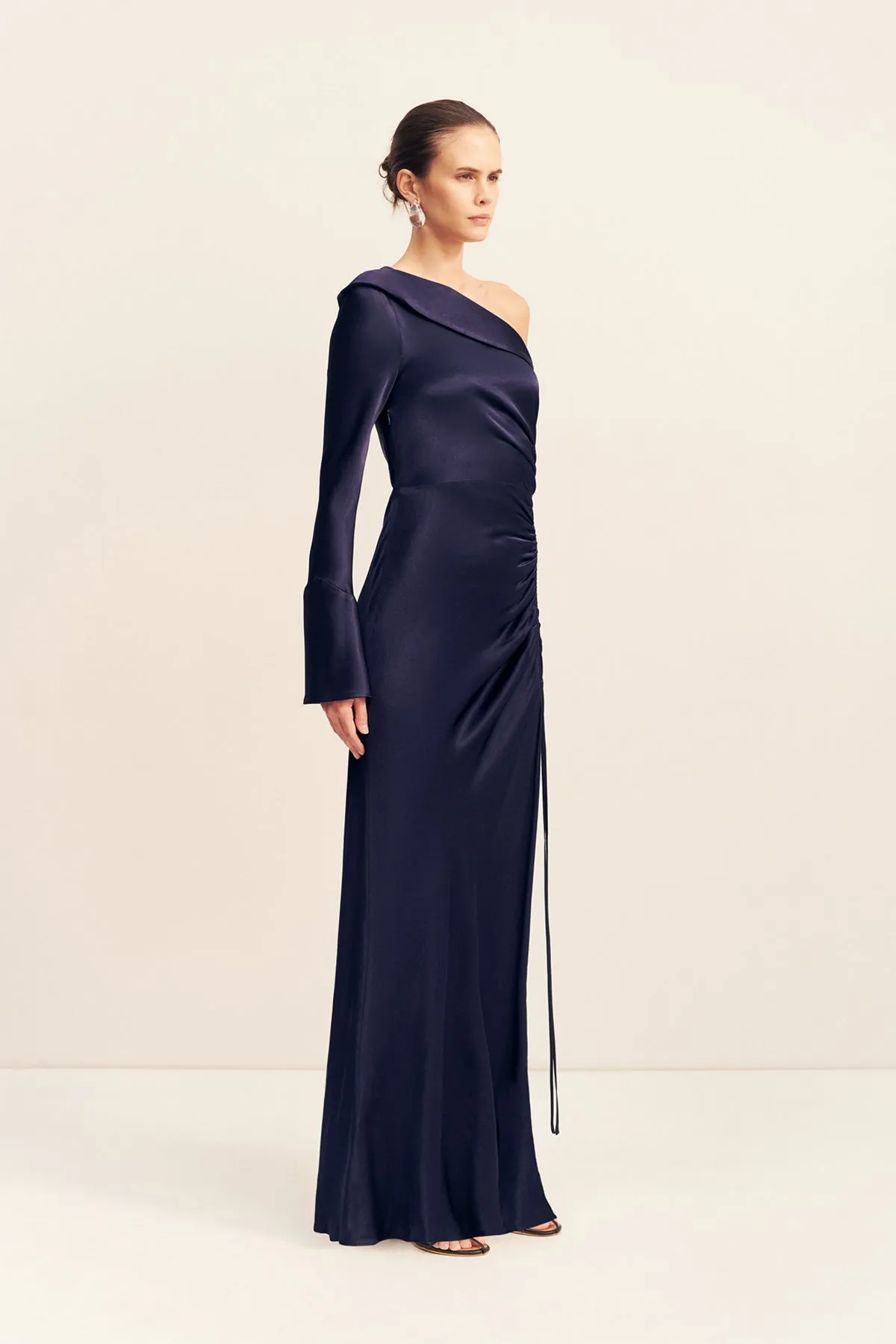 LA LUNE LONG SLEEVE GATHERED MAXI DRESS - MIDNIGHT sold by Shona Joy product image thumbnail 3