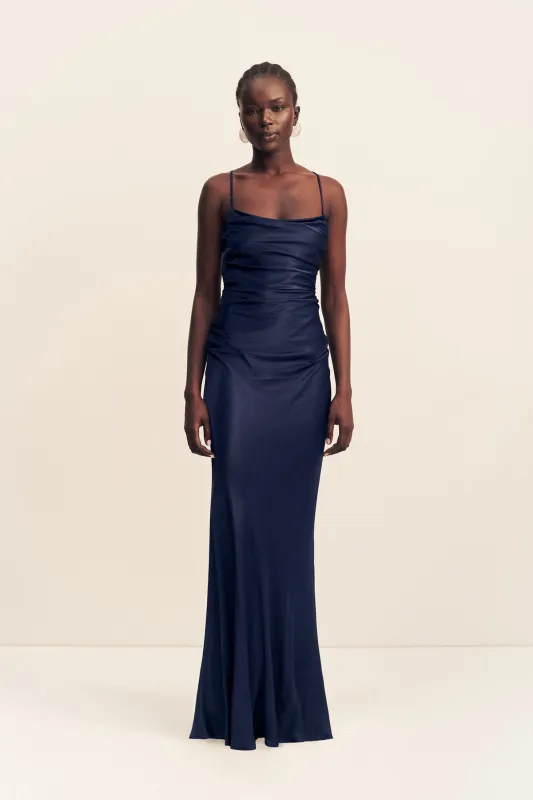 LA LUNE LACE BACK MAXI DRESS - MIDNIGHT sold by Shona Joy