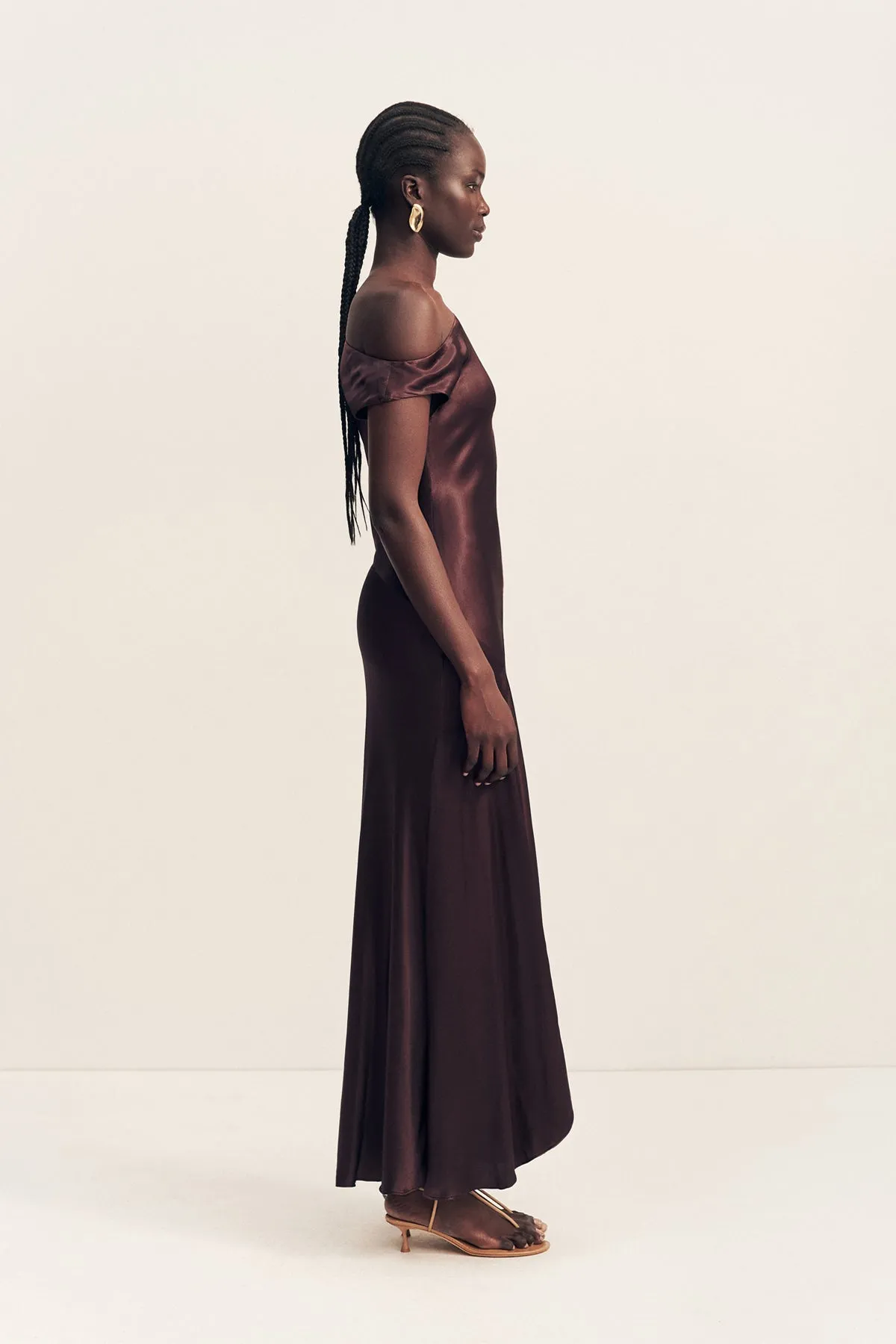 LA LUNE ASYMMETRICAL DRAPED MAXI DRESS - ESPRESSO sold by Shona Joy product image thumbnail 3
