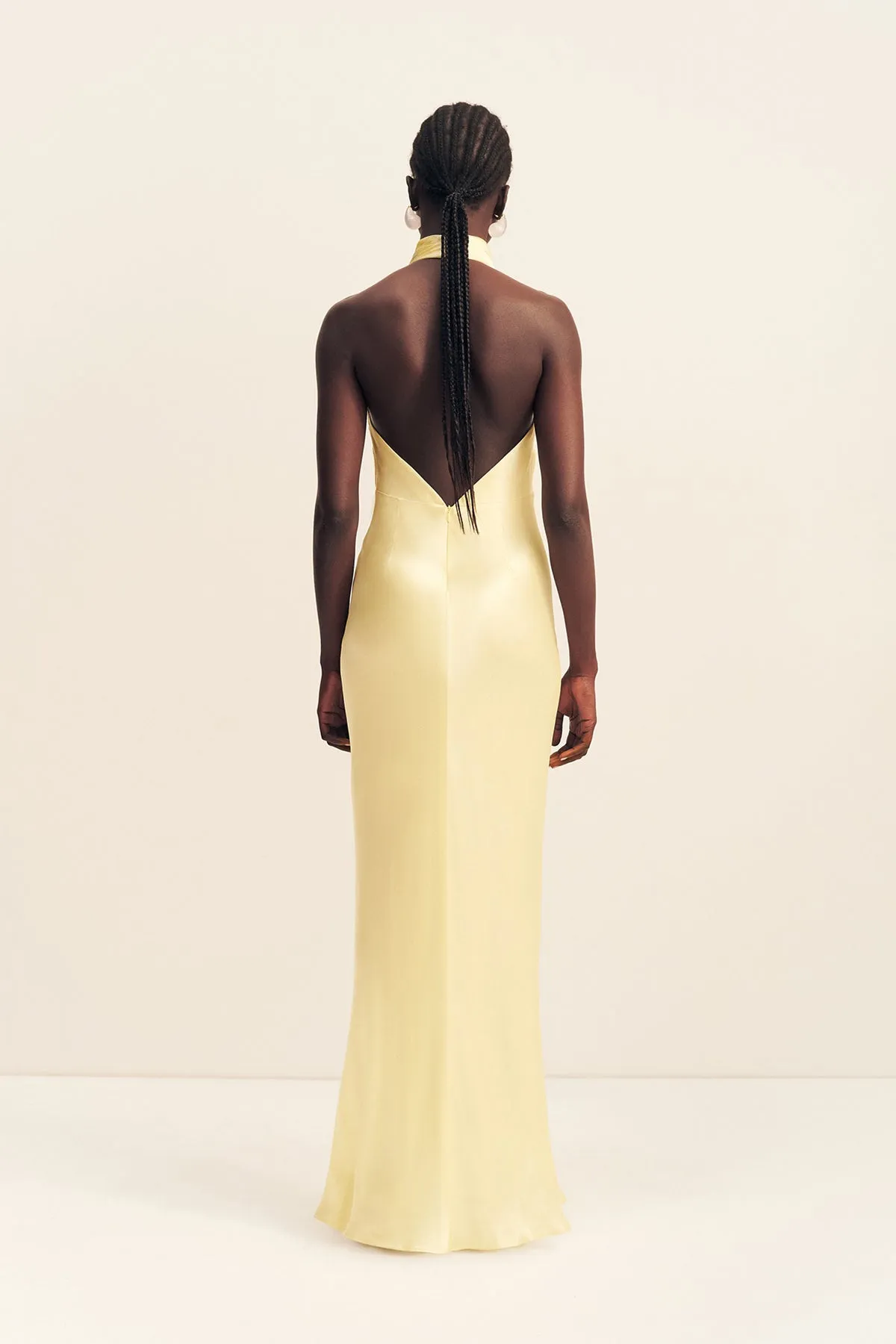 LA LUNE HIGH COWL OPEN BACK MAXI DRESS - LEMON sold by Shona Joy product image thumbnail 5