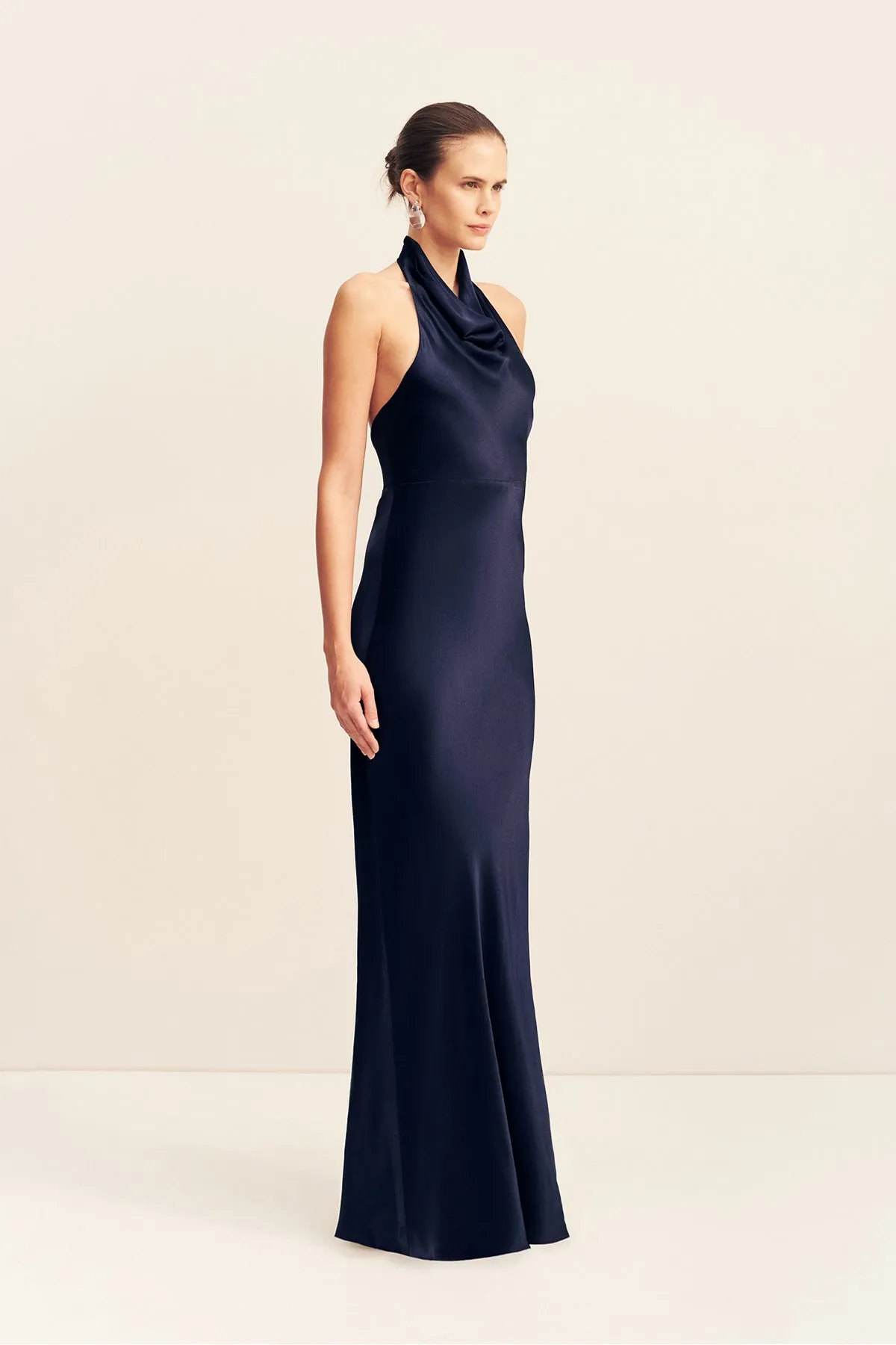 LA LUNE HIGH COWL OPEN BACK MAXI DRESS - MIDNIGHT sold by Shona Joy product image thumbnail 3