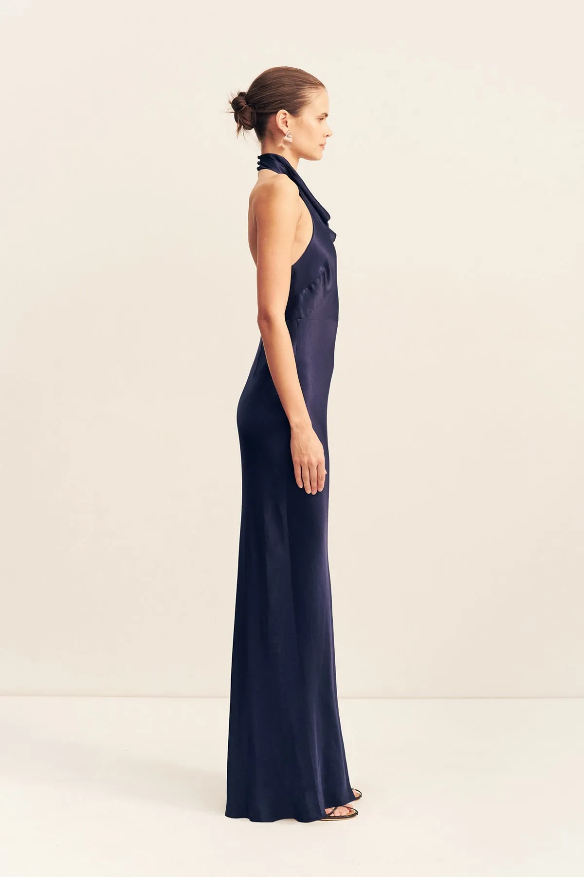 LA LUNE HIGH COWL OPEN BACK MAXI DRESS - MIDNIGHT sold by Shona Joy product image thumbnail 4