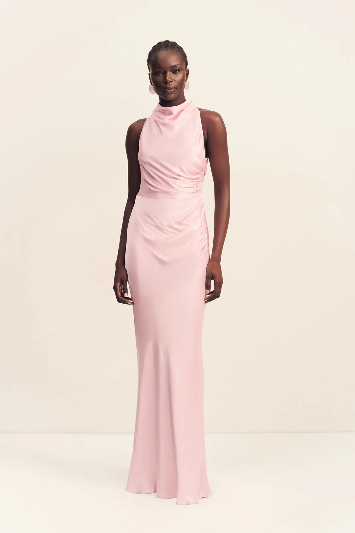 LA LUNE HIGH NECK GATHERED MAXI DRESS - BLOSSOM sold by Shona Joy