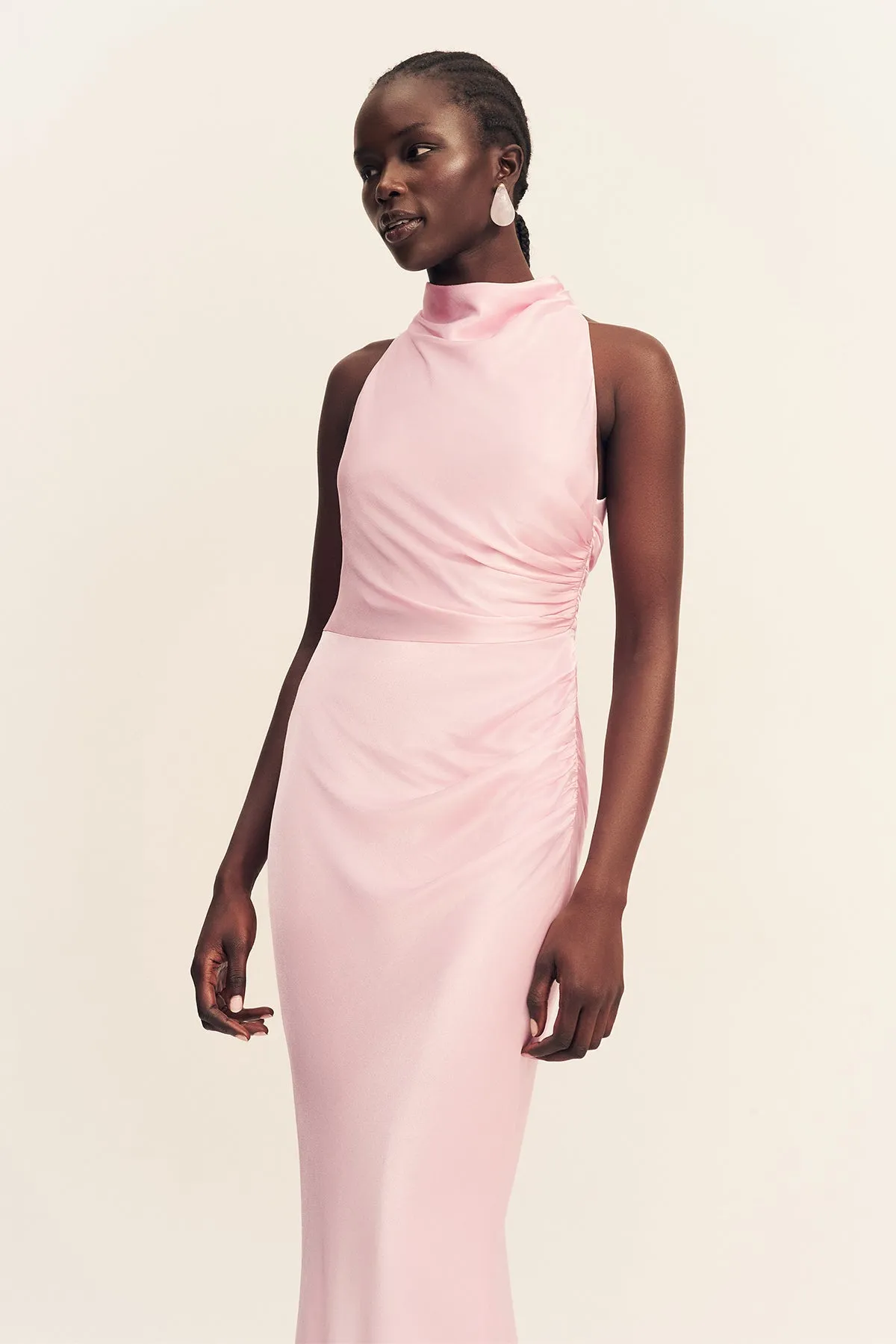 LA LUNE HIGH NECK GATHERED MAXI DRESS - BLOSSOM sold by Shona Joy product image thumbnail 2