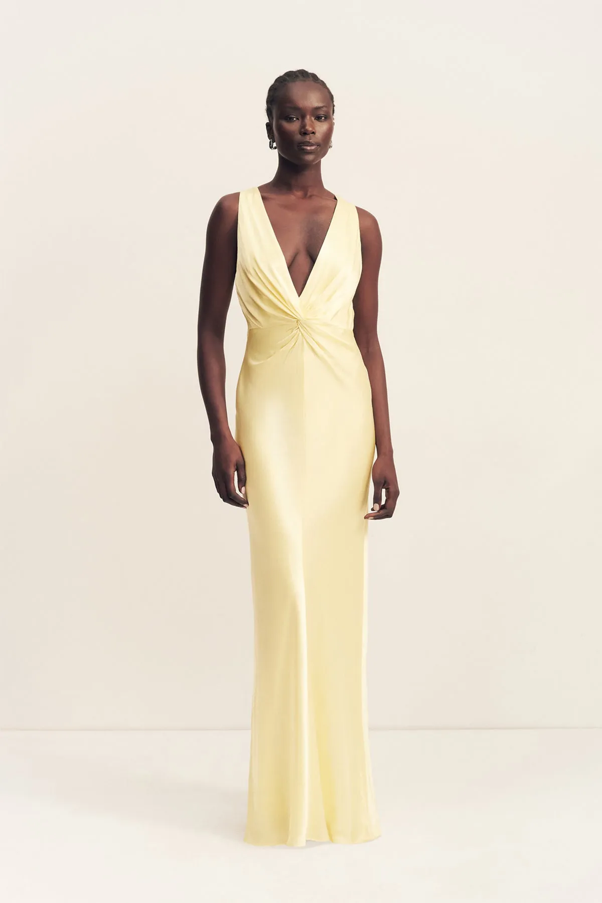 LA LUNE LOW TWIST MAXI DRESS - LEMON sold by Shona Joy