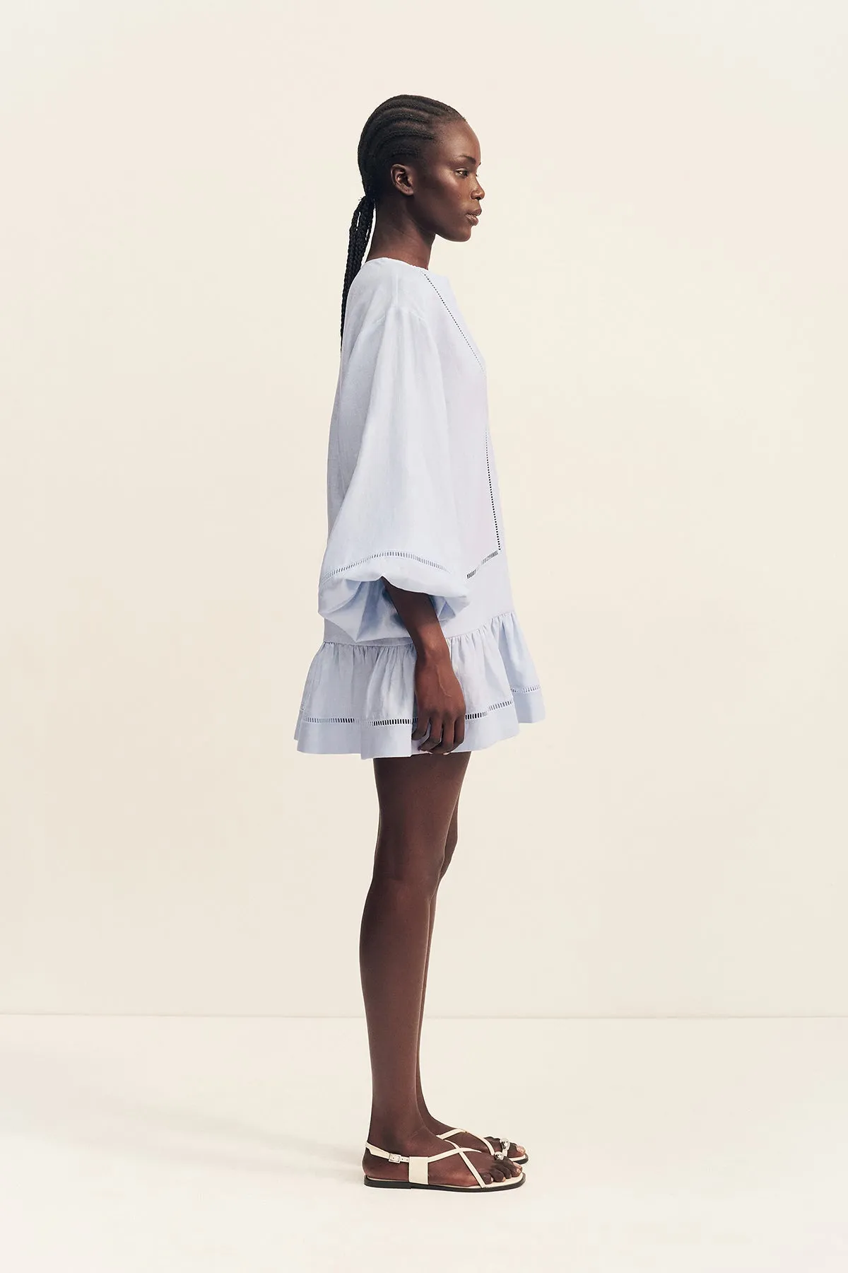 TOMMY LINEN BALLOON SLEEVE MINI DRESS - SKY sold by Shona Joy product image thumbnail 4