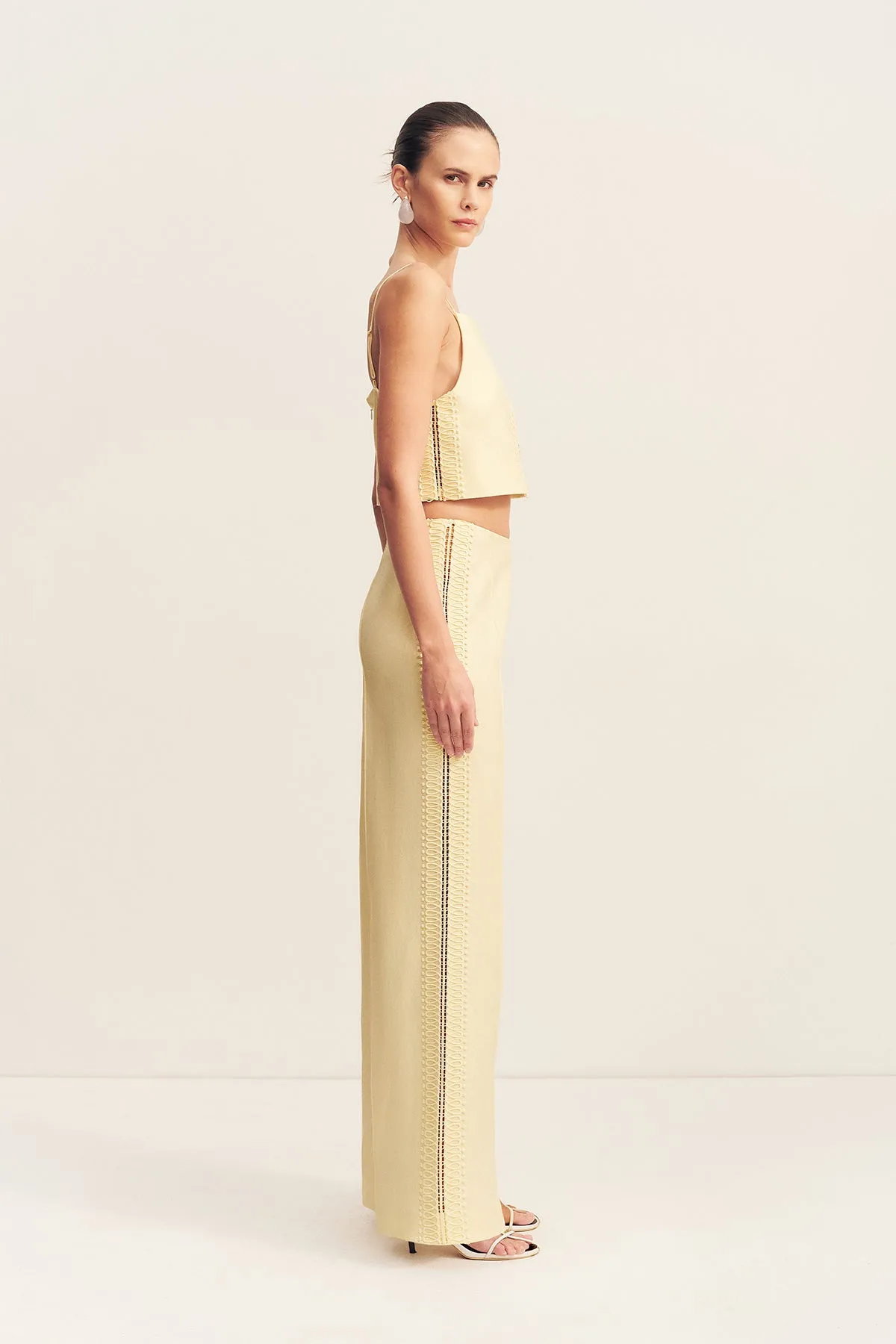 WRIGHT LACE LINEN BLEND PINTUCK PANT sold by Shona Joy product image thumbnail 4