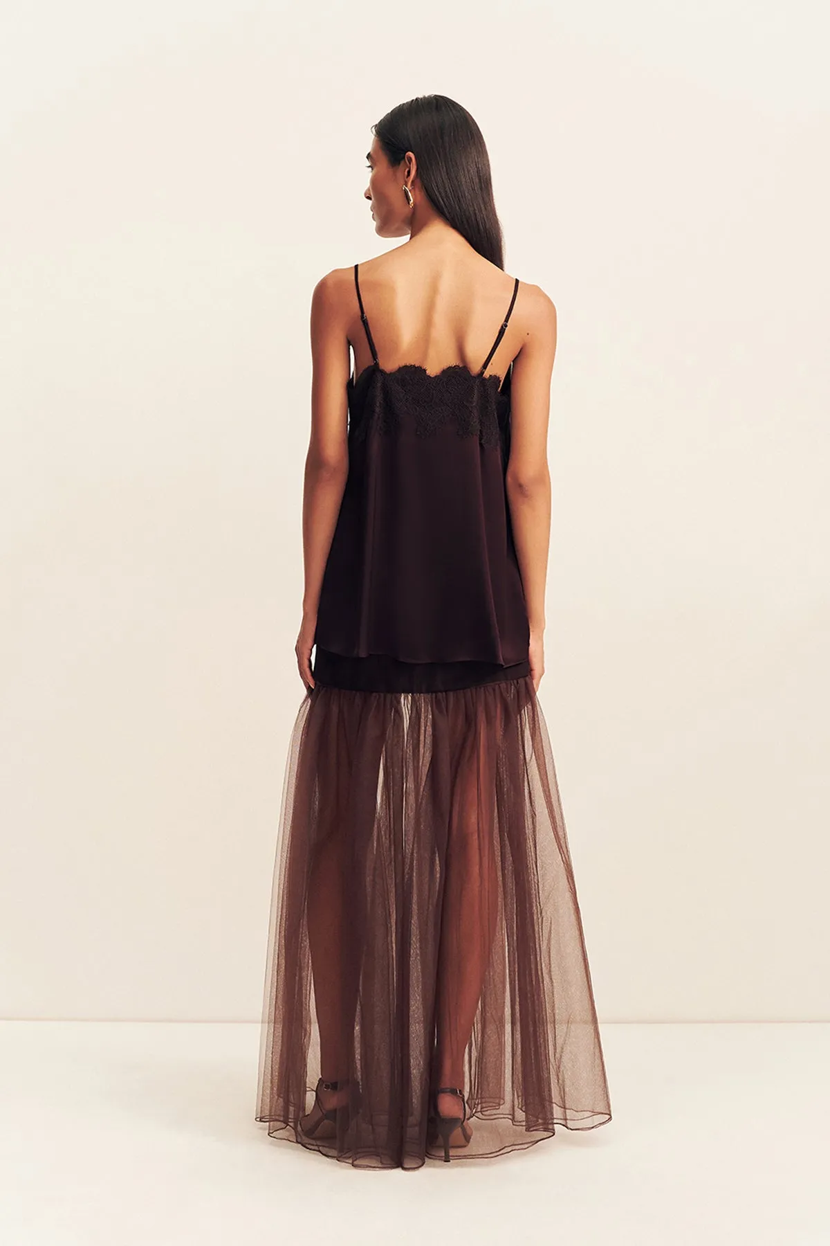 HALO SHEER MAXI SKIRT - ESPRESSO sold by Shona Joy product image thumbnail 5