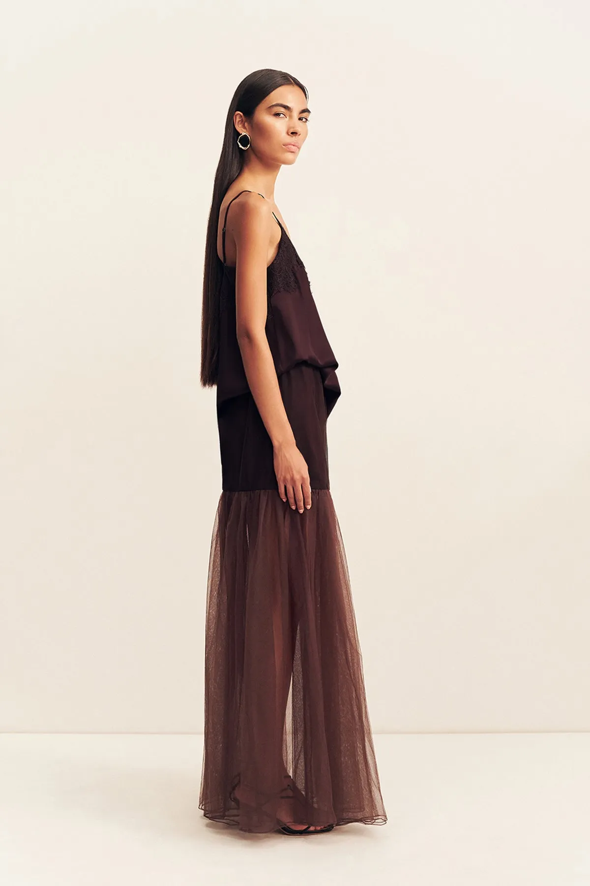 HALO SHEER MAXI SKIRT - ESPRESSO sold by Shona Joy product image thumbnail 4