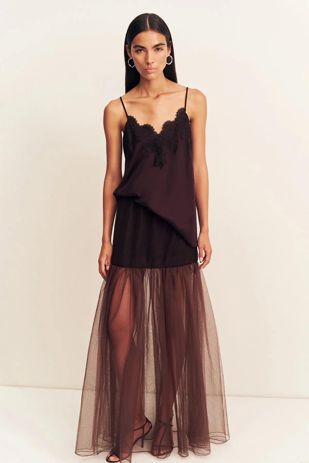 HALO SHEER MAXI SKIRT - ESPRESSO sold by Shona Joy product image thumbnail 2