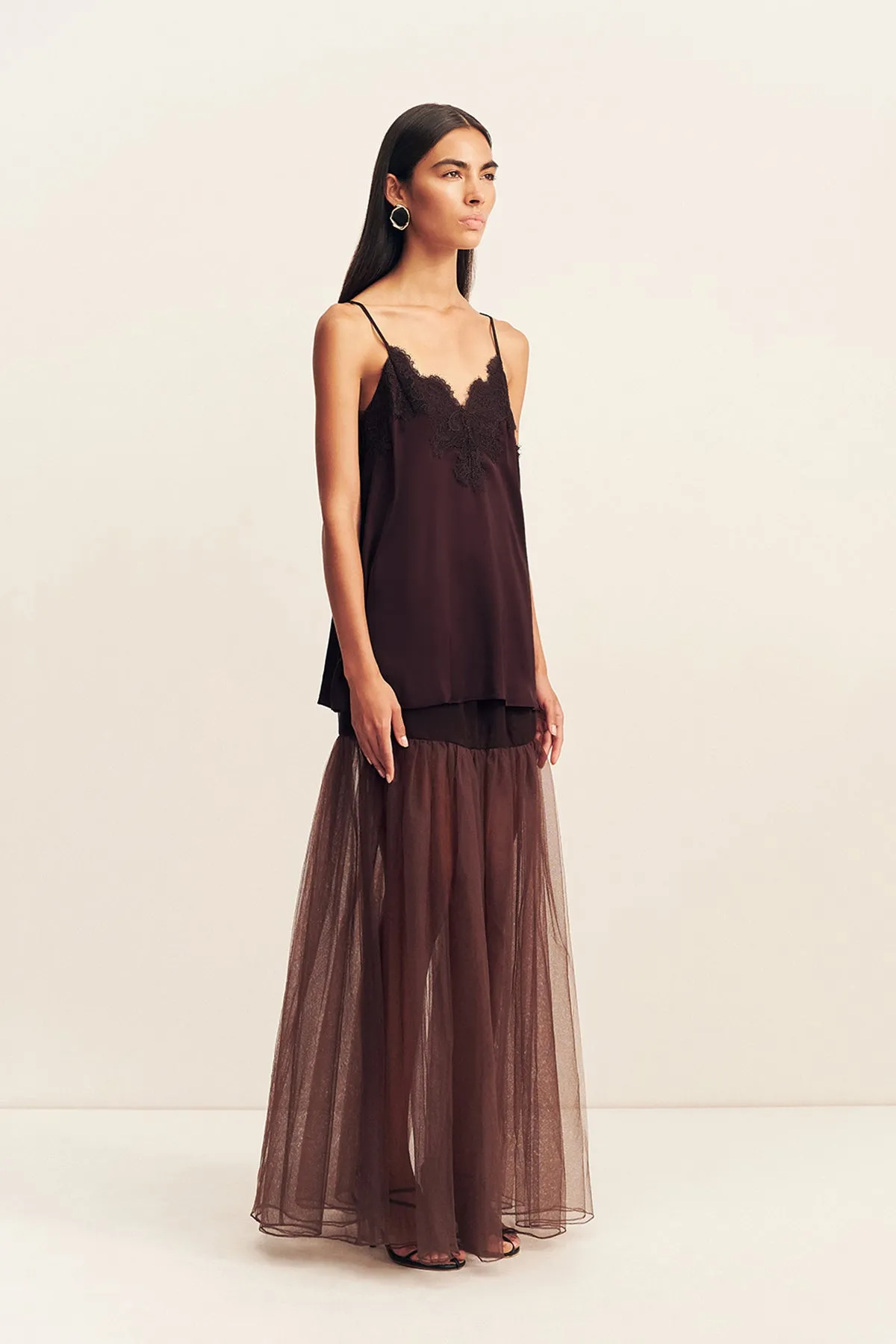 HALO SHEER MAXI SKIRT - ESPRESSO sold by Shona Joy product image thumbnail 3
