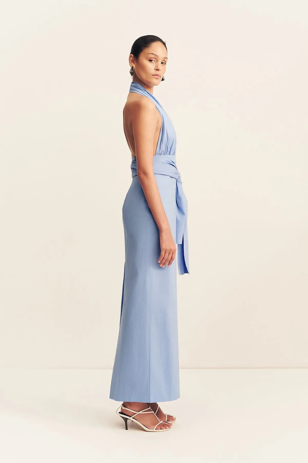 CAMPBELL HALTER PLUNGED MAXI DRESS - AZURINE sold by Shona Joy product image thumbnail 4