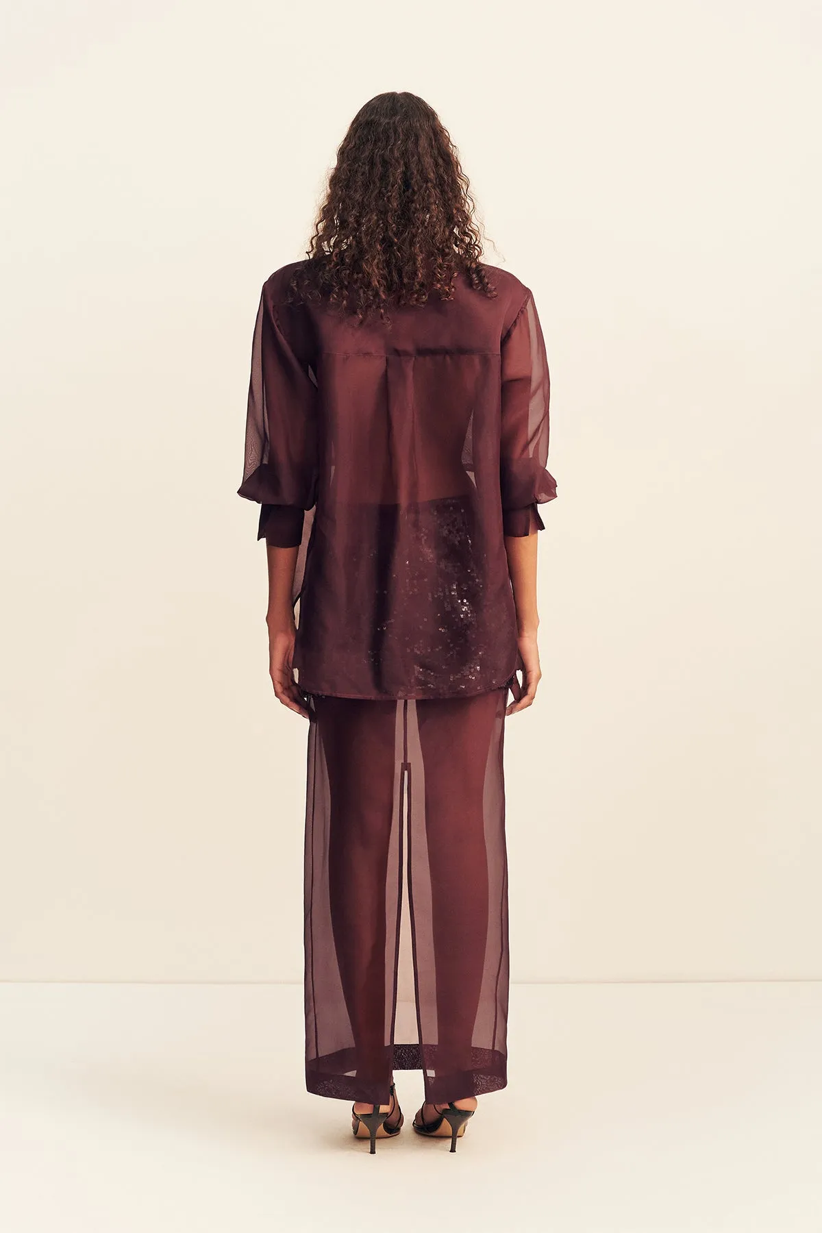 TIBBY SILK ORGANZA SHIRT - PORT ROYALE sold by Shona Joy product image thumbnail 5