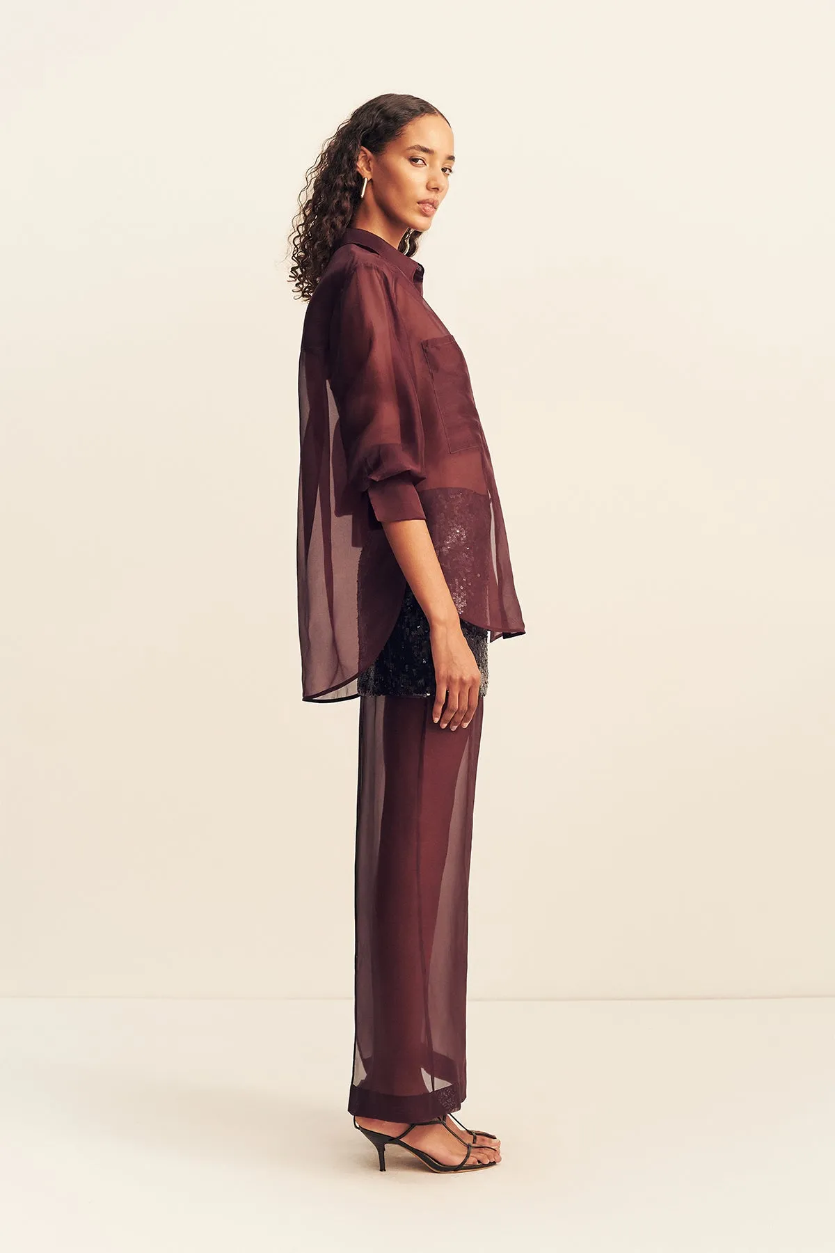 TIBBY SILK ORGANZA SHIRT - PORT ROYALE sold by Shona Joy product image thumbnail 4
