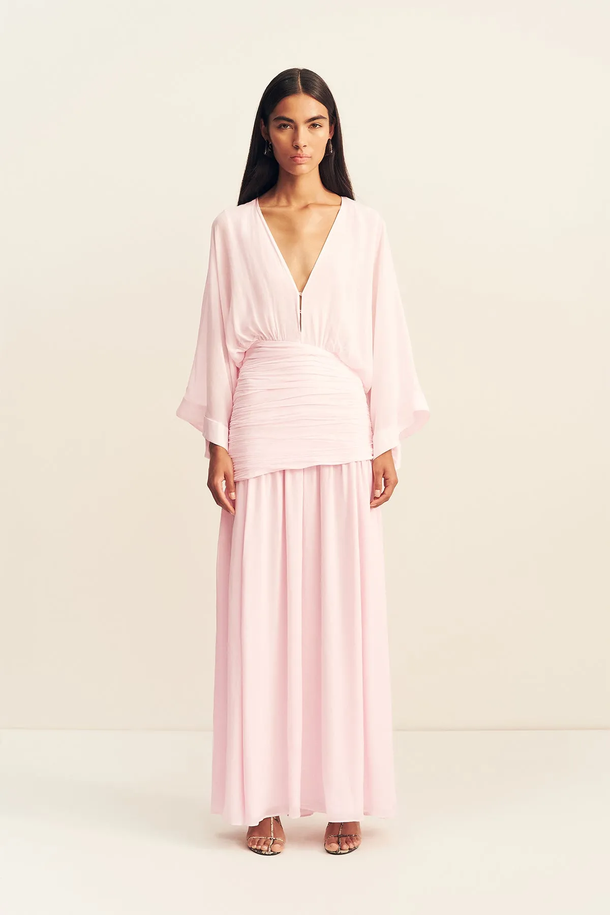 AMINA FLARED SLEEVE PLUNGED MAXI DRESS - FAIRYFLOSS sold by Shona Joy product image thumbnail 3