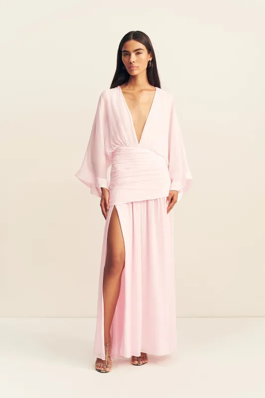 AMINA FLARED SLEEVE PLUNGED MAXI DRESS - FAIRYFLOSS made by Shona Joy