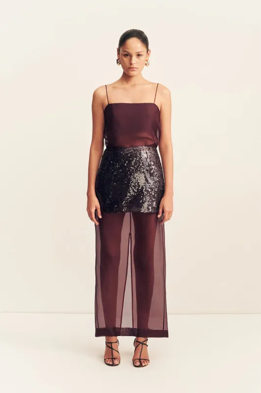 AMERIE SILK SEQUIN MAXI SKIRT - PORT ROYALE made by Shona Joy