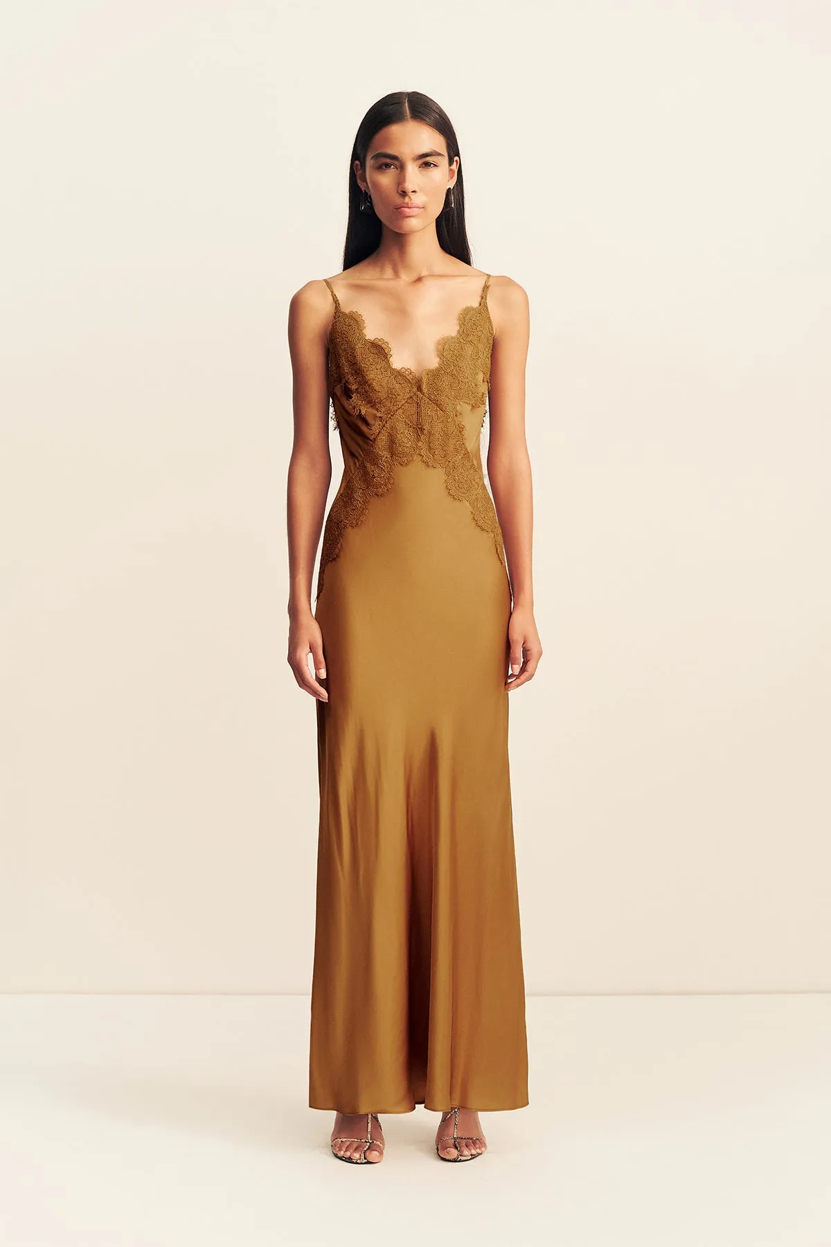 SIMONA LACE SLIP MAXI DRESS - MEDALLION sold by Shona Joy