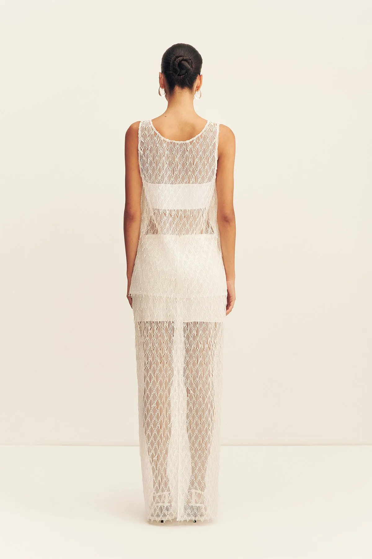 TALITHA FRINGE MAXI SKIRT - IVORY sold by Shona Joy product image thumbnail 3
