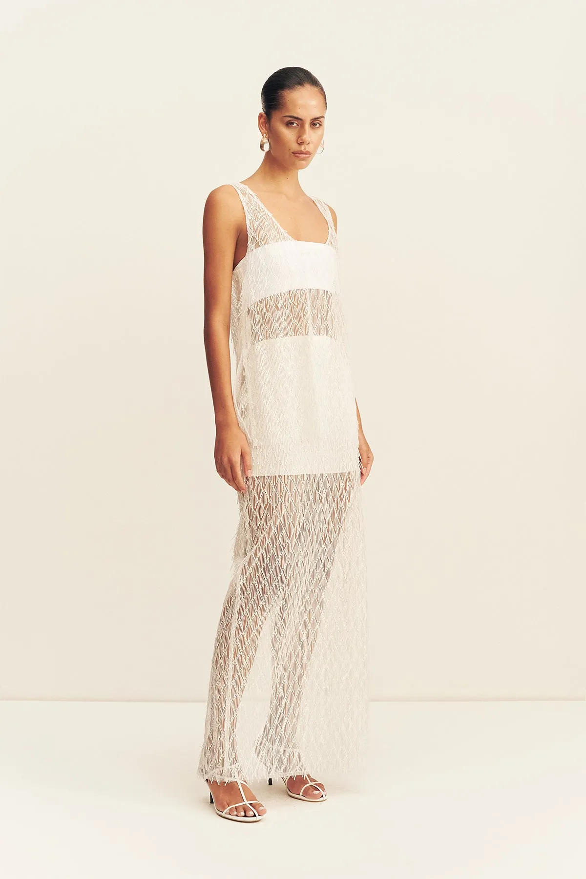TALITHA FRINGE MAXI SKIRT - IVORY sold by Shona Joy product image thumbnail 2