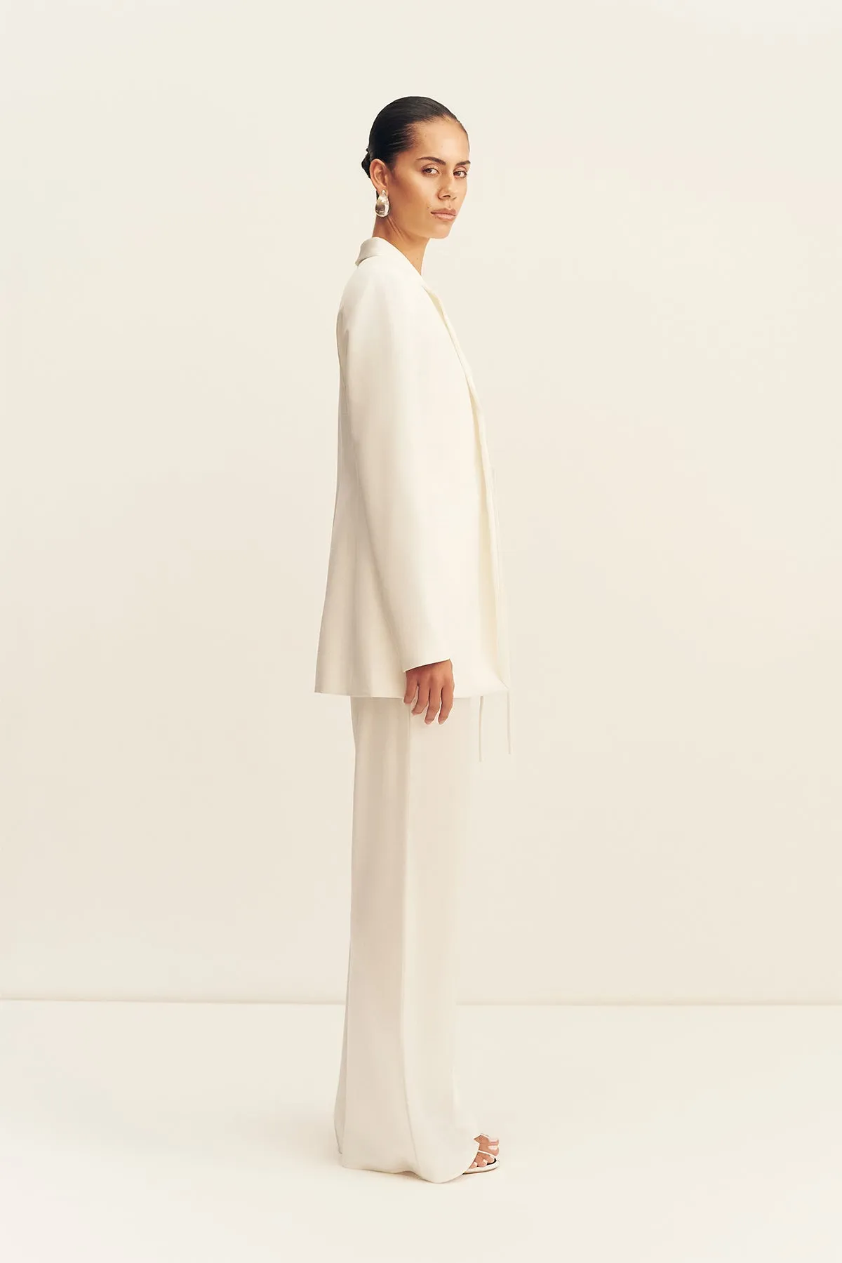 SOLANA TUXEDO TIE BLAZER - IVORY sold by Shona Joy product image thumbnail 5
