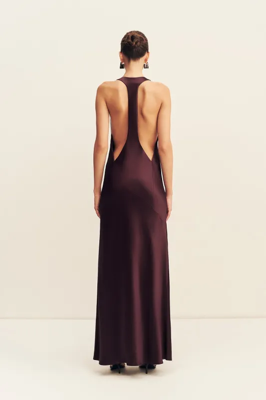 SAVANNA RACER BACK MAXI DRESS - PLUM made by Shona Joy
