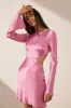 ARIENZO LONG SLEEVE OPEN BACK MINI DRESS - IBIS ROSE sold by Shona Joy
