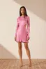 ARIENZO LONG SLEEVE OPEN BACK MINI DRESS - IBIS ROSE sold by Shona Joy