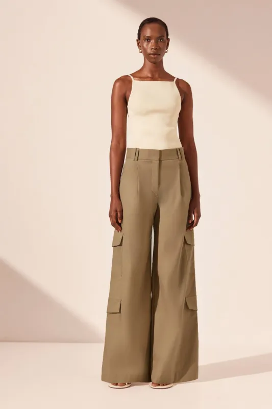 SABATO SLOUCHY CARGO PANT - GREY KHAKI sold by Shona Joy