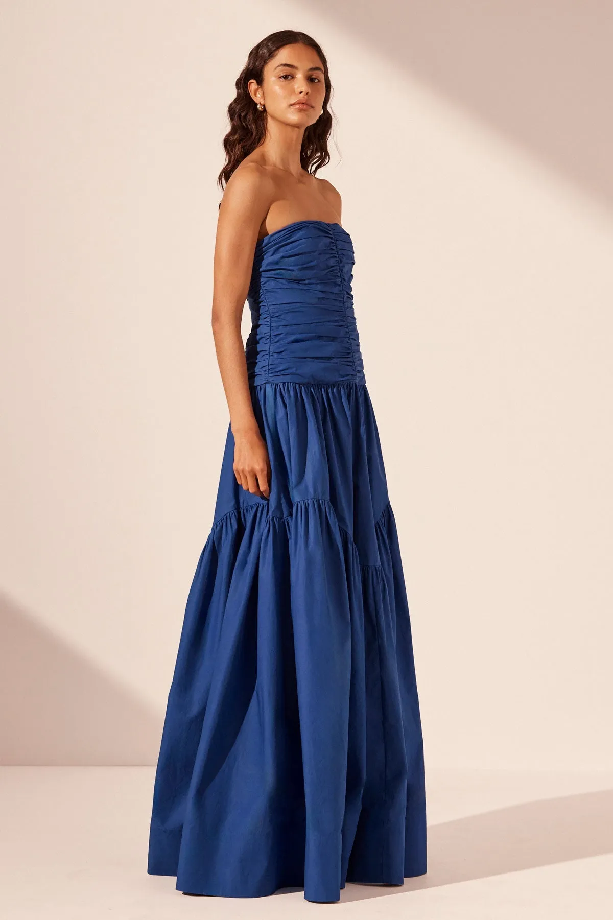 MAIORI CONTOUR RUCHED MAXI DRESS - AZURE sold by Shona Joy product image thumbnail 3