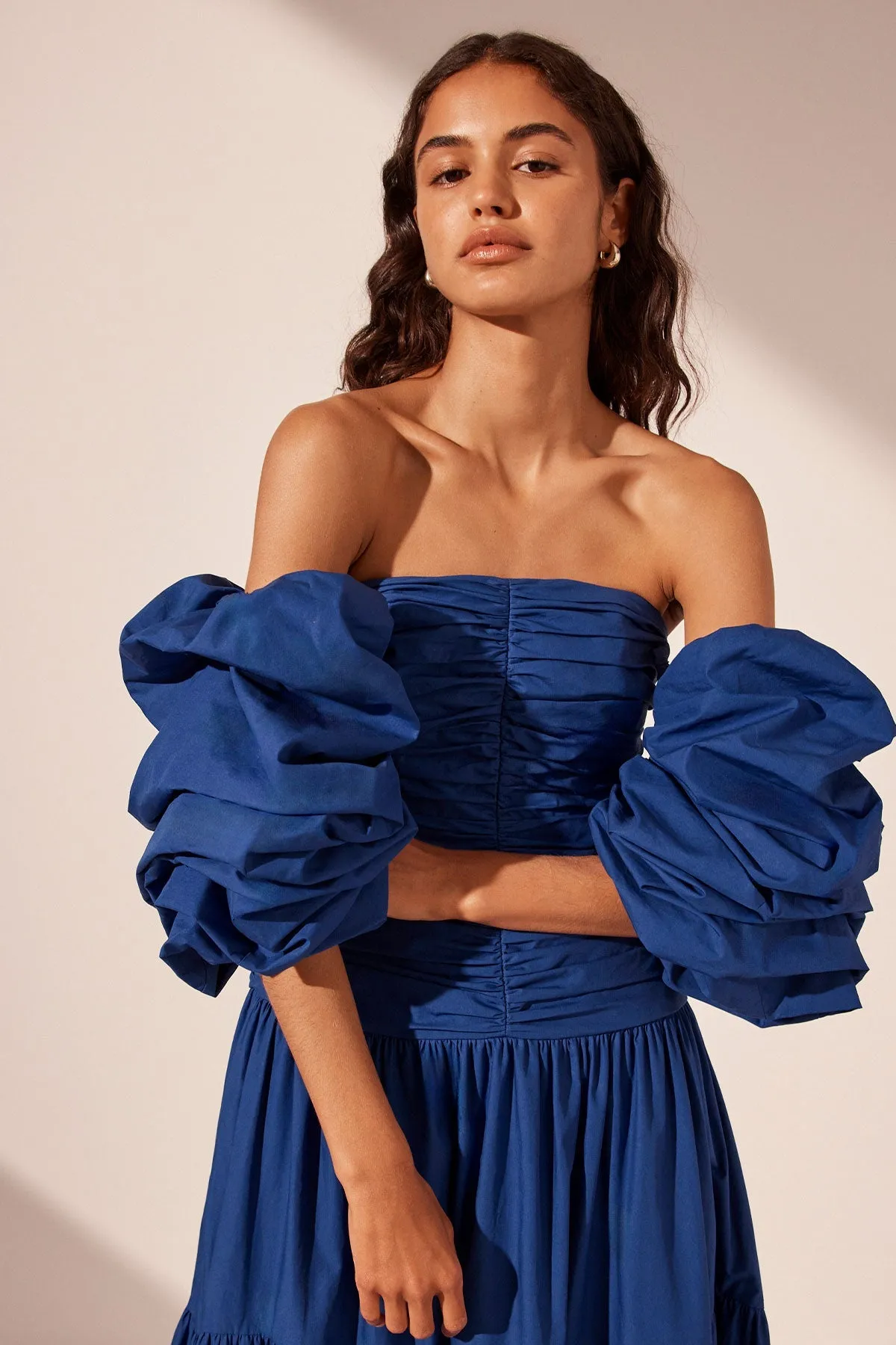 MAIORI CONTOUR RUCHED MAXI DRESS - AZURE sold by Shona Joy product image thumbnail 2