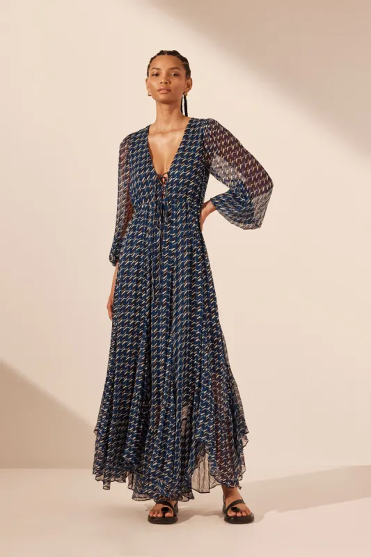 RENATA LACE FRONT DRAWSTRING MAXI DRESS sold by Shona Joy