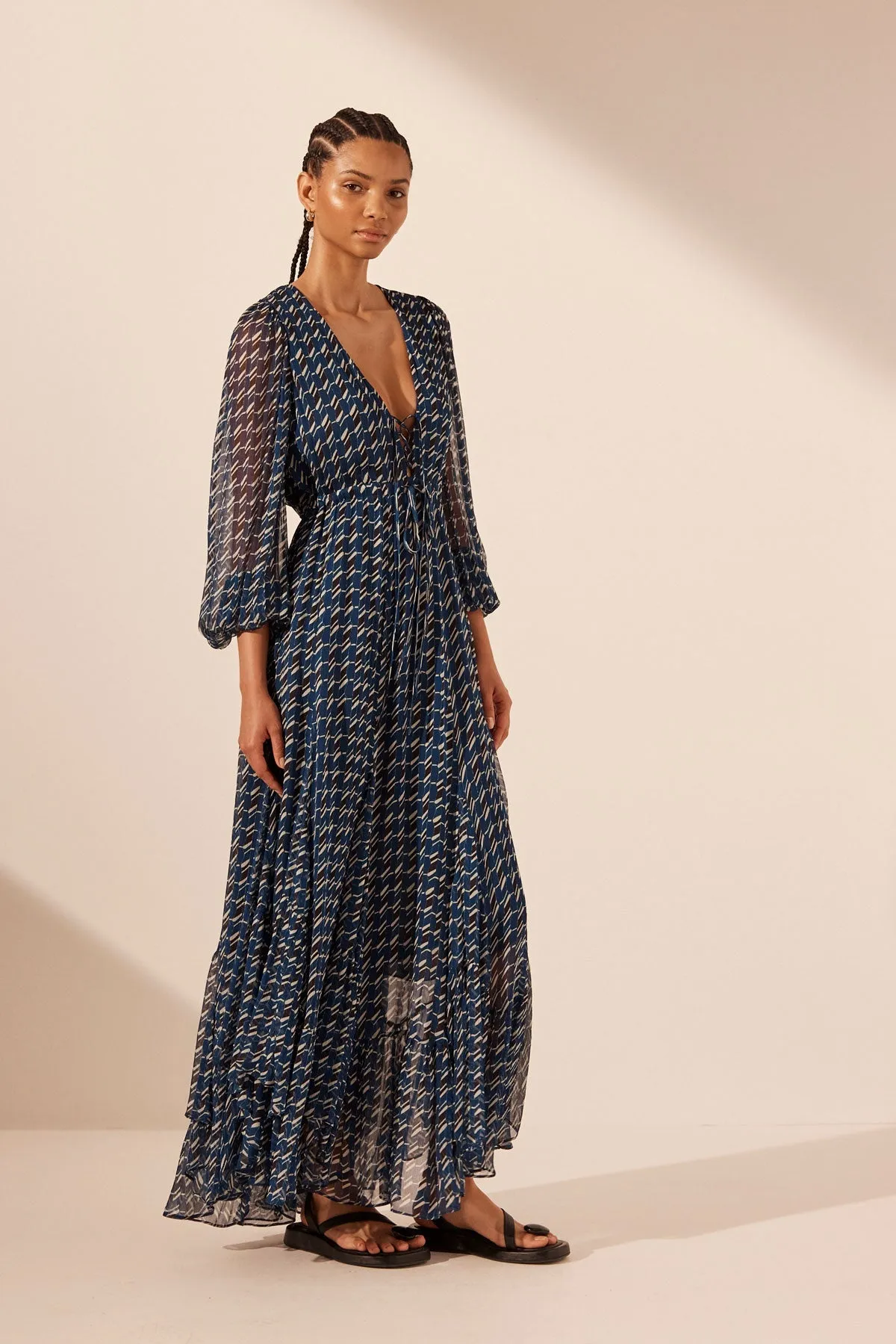 RENATA LACE FRONT DRAWSTRING MAXI DRESS sold by Shona Joy product image thumbnail 3