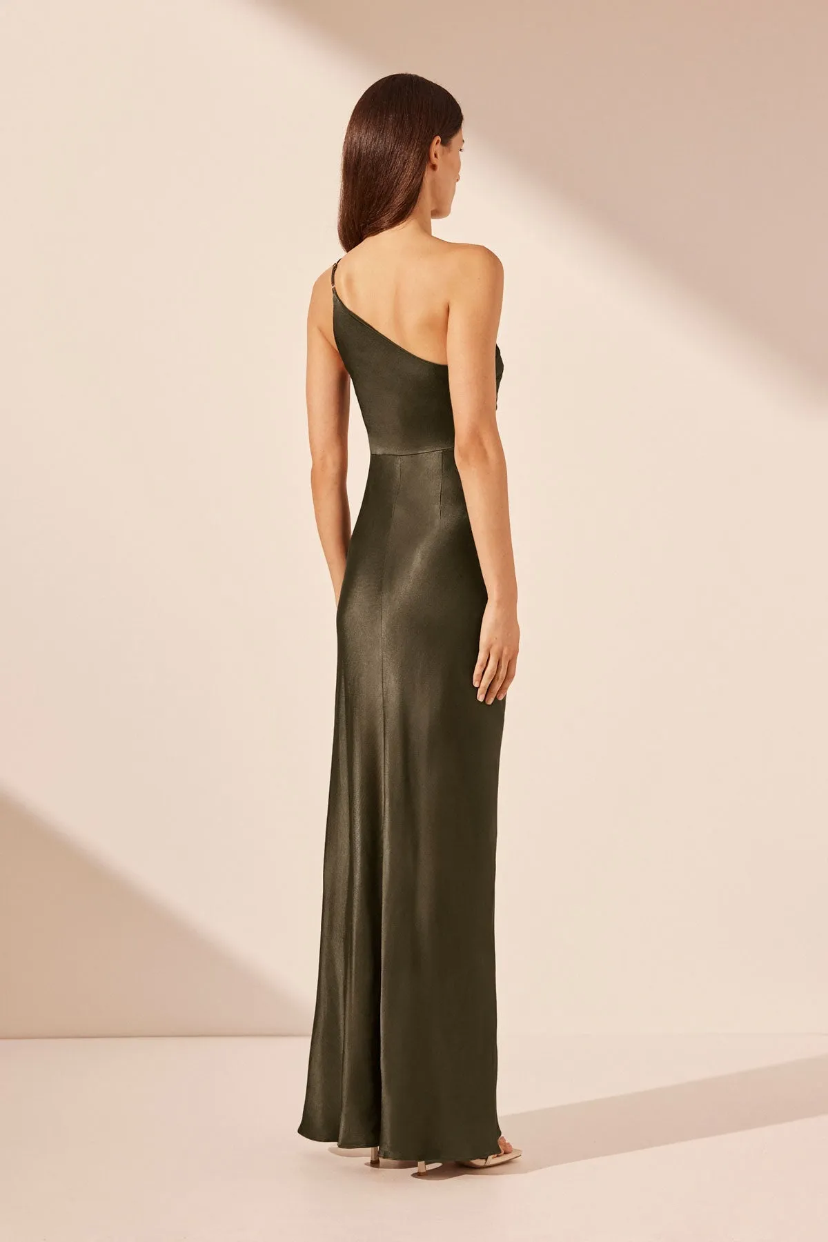 LA LUNE ASYMMETRICAL GATHERED MAXI DRESS - FOREST sold by Shona Joy product image thumbnail 5