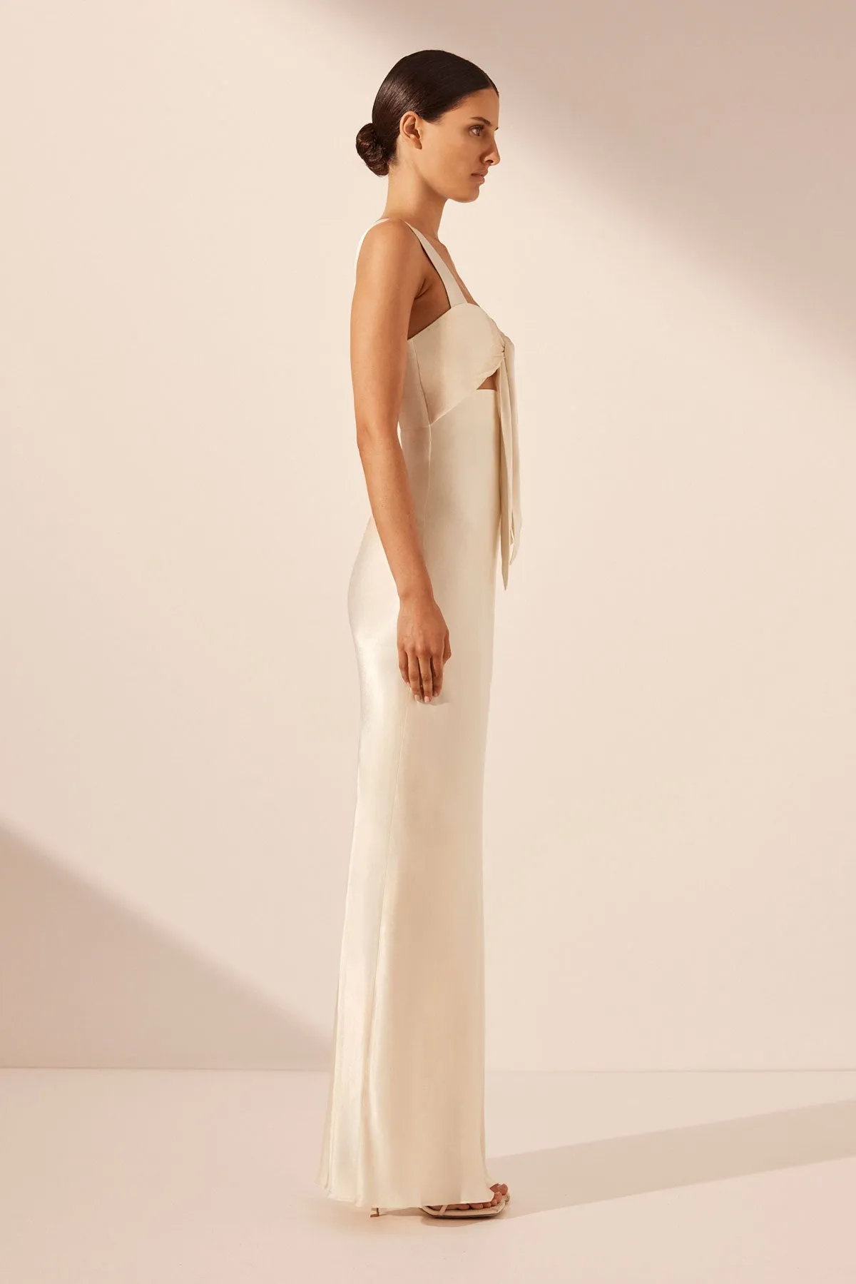 LA LUNE BOW TIE MAXI DRESS - CREAM sold by Shona Joy product image thumbnail 3