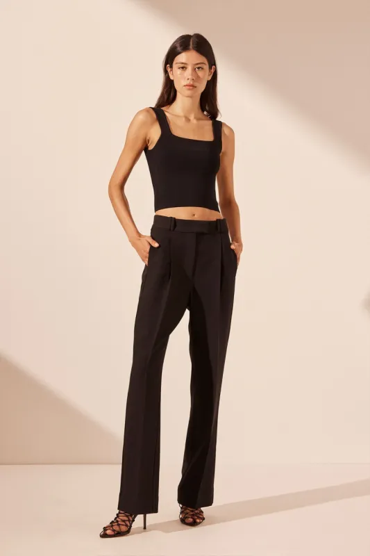 BASIC SQUARE NECK TOP - BLACK sold by Shona Joy