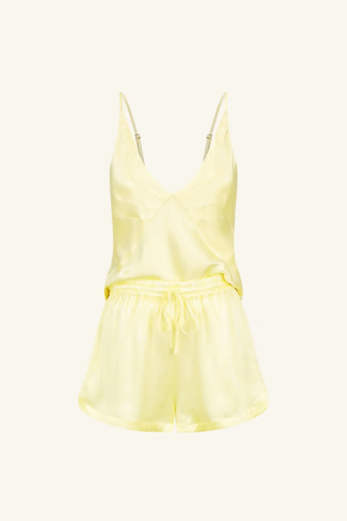 LA LUNE LOUNGE PLUNGED SLIP CAMI SET - LEMON sold by Shona Joy product image thumbnail 5