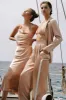 LA LUNE ASYMMETRICAL BIAS COWL MIDI DRESS - DESERT ROSE sold by Shona Joy