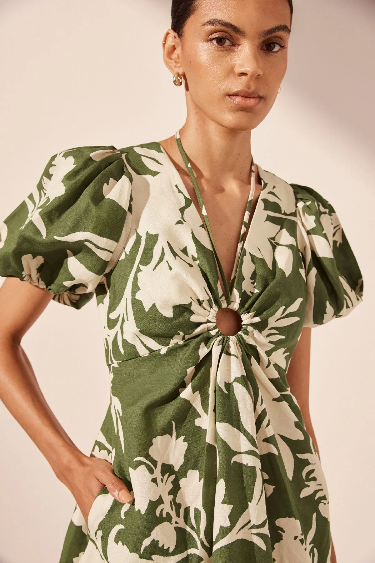 RENEE KEYHOLE RUCHED MINI DRESS sold by Shona Joy product image thumbnail 2