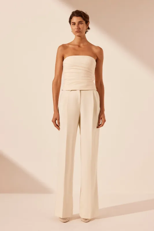 LANI STRAPLESS DRAPED BODICE - RICE sold by Shona Joy