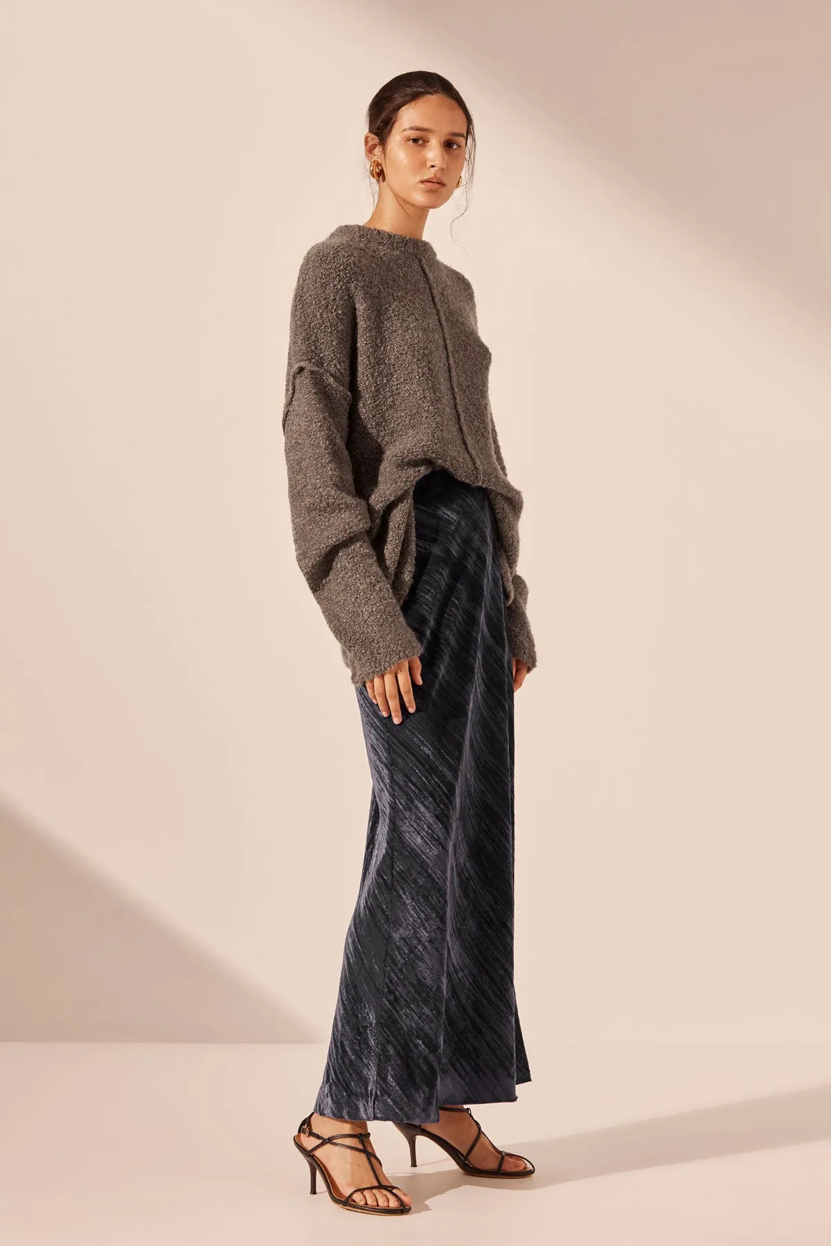 HOLLI BIAS CUT MAXI SKIRT - DARK ASH sold by Shona Joy product image thumbnail 2