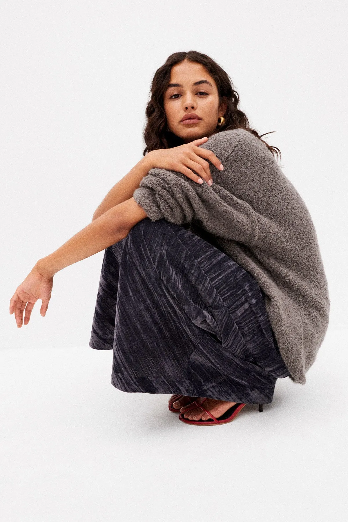 HOLLI BIAS CUT MAXI SKIRT - DARK ASH sold by Shona Joy product image thumbnail 5