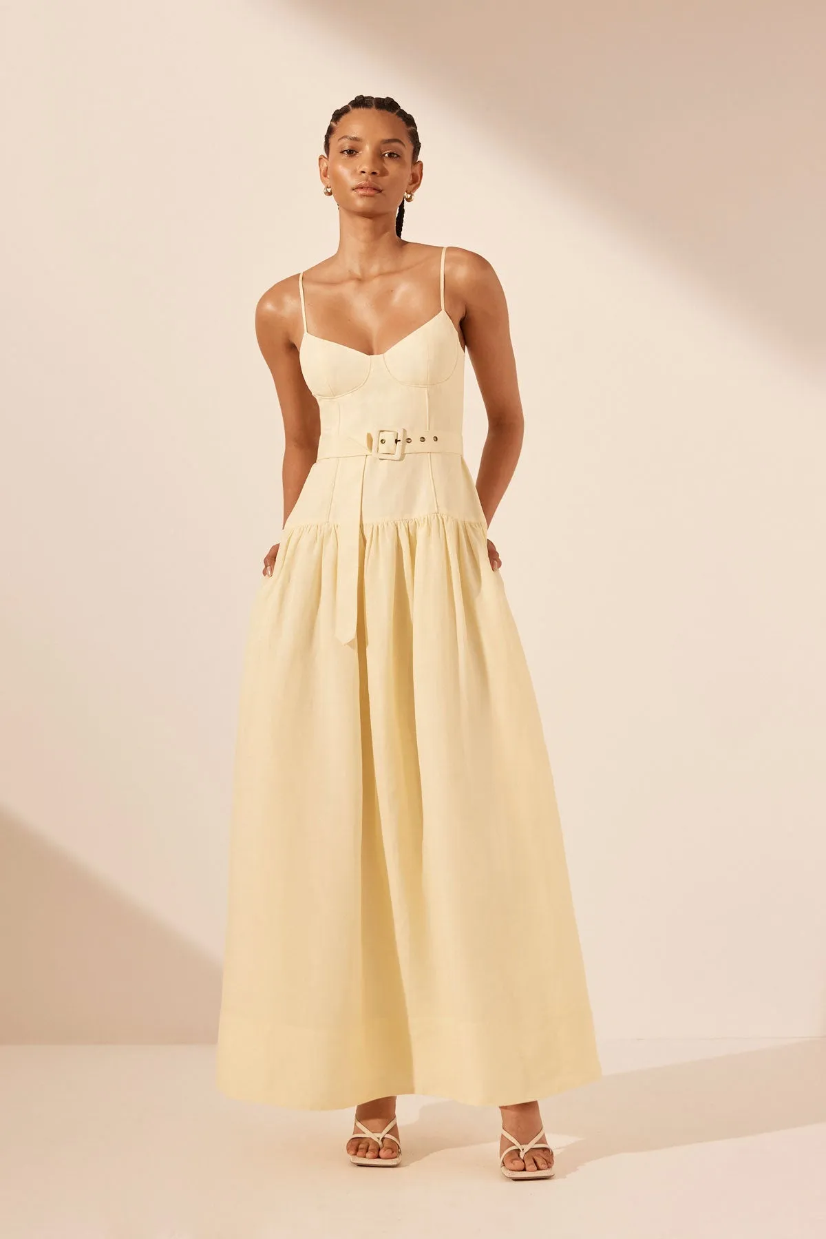 LIMON PANELLED BUSTIER MAXI DRESS | Parallel