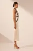 CAMILLE LACE CROSS BACK MIDI DRESS - CREAM/BLACK sold by Shona Joy